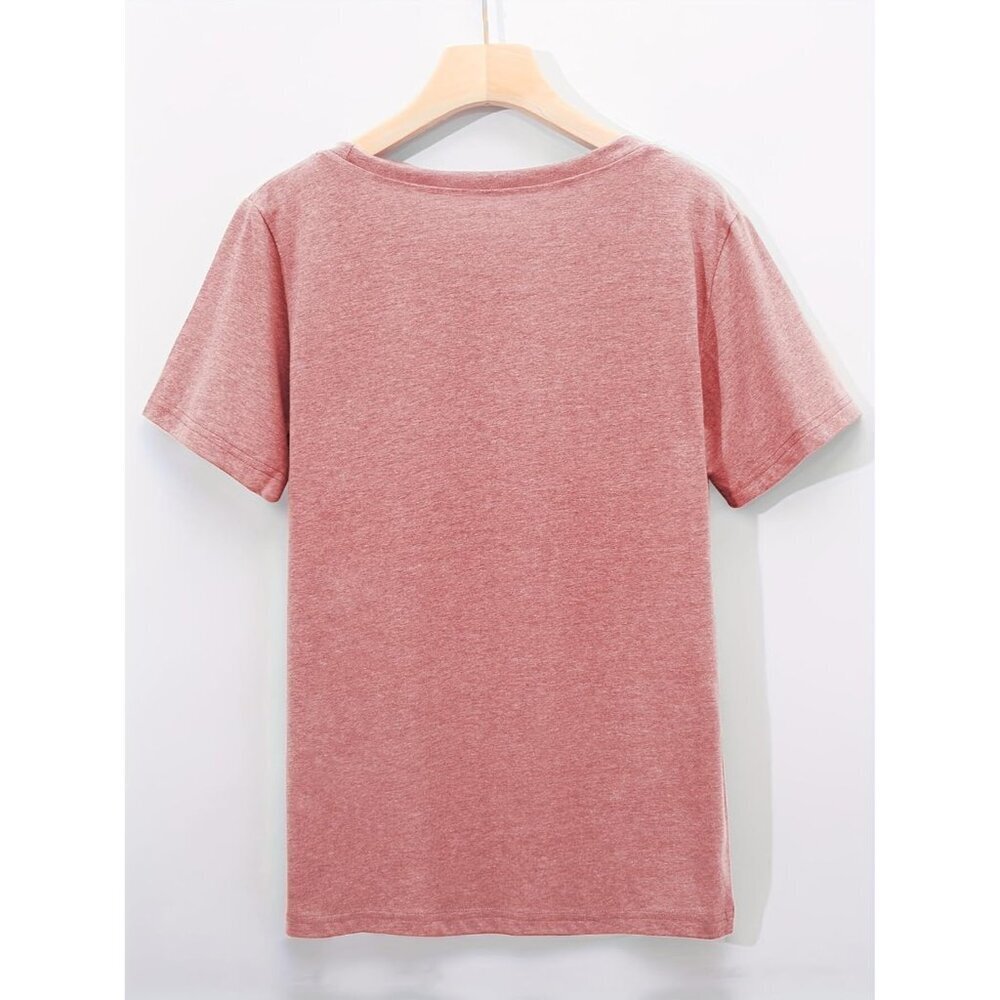 Women's T-Shirt Short Sleeve Crewneck Graphic Tees Printed Casual Summer Tops - Picture 2 of 5
